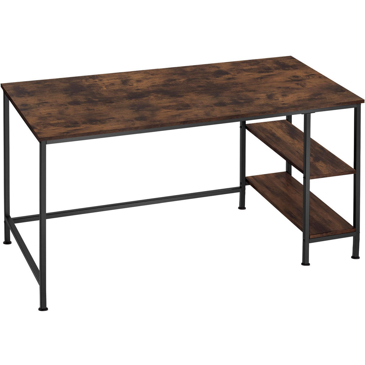 SCHREIBTISCH Donegal,140 x 60 x 76,5 cm,Industrial Holz dunkel, rustikal - Rostfarben, Holz (140/60/76.5cm) - tectake