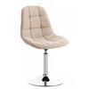DREHSTUHL Stoff creme - Chromfarben/Creme, Textil/Metall (48/84/52cm) - CLP