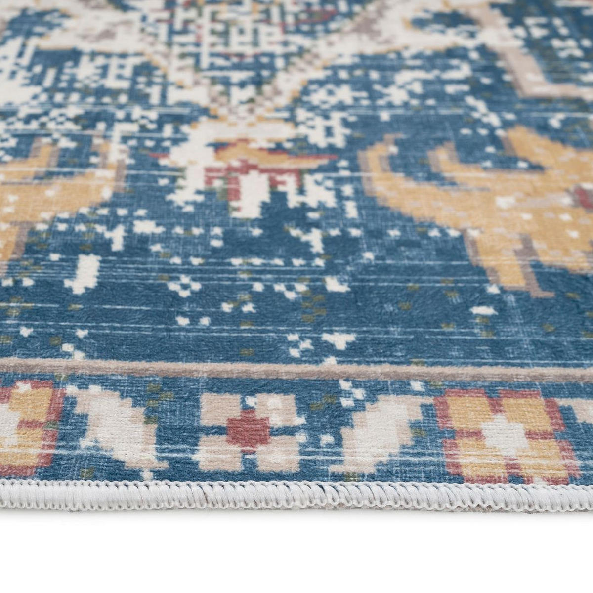 TEPPICH WASCHBAR Verona Lyra Blau - Blau, Textil (191/279cm) - Kukoon Rugs