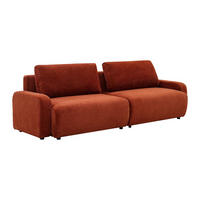 4-SITZER Schlafsofa - Chenille-Stoff - Terrakotta - YOKIRA - Braun, Textil (256/88/99cm) - Vente-Unique