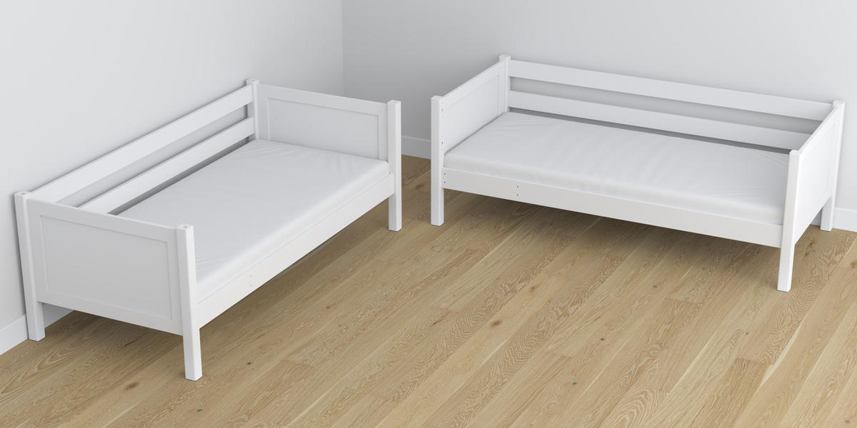 ETAGENBETT N02 mit Schublade Weiß 80/190 - Weiß, Naturmaterialien/Holz (80/190cm) - N-Wood