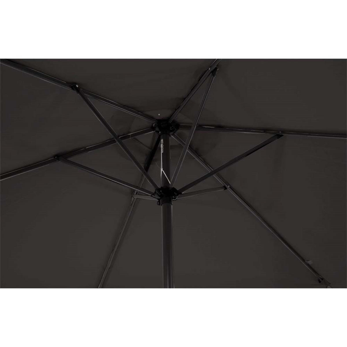 SONNENSCHIRM ZUM AUFKLAPPEN Gemini - Schwarz - 300/300/ cm - Schwarz, Metall (300/300cm) - Lesli Living