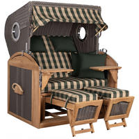 STRANDKORB XL Schillig Bullauge - Braun/Grau, Metall (142/170/95cm) - Mr. Deko