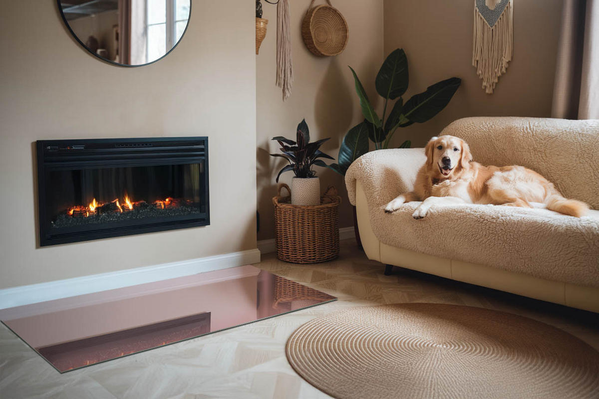 GLASPLATTE für Kamin 140x70 cm Rosa - Pink, Glas (140/70/0.4cm) - ArtPrintCave