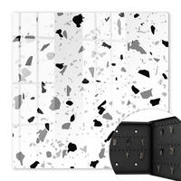 SCHLÜSSELBOX Schwarz 30x30 cm- Türöffnung nach rechts - Monochromer Terrazzo - Weiß, Metall (30/30/5cm) - TULUP