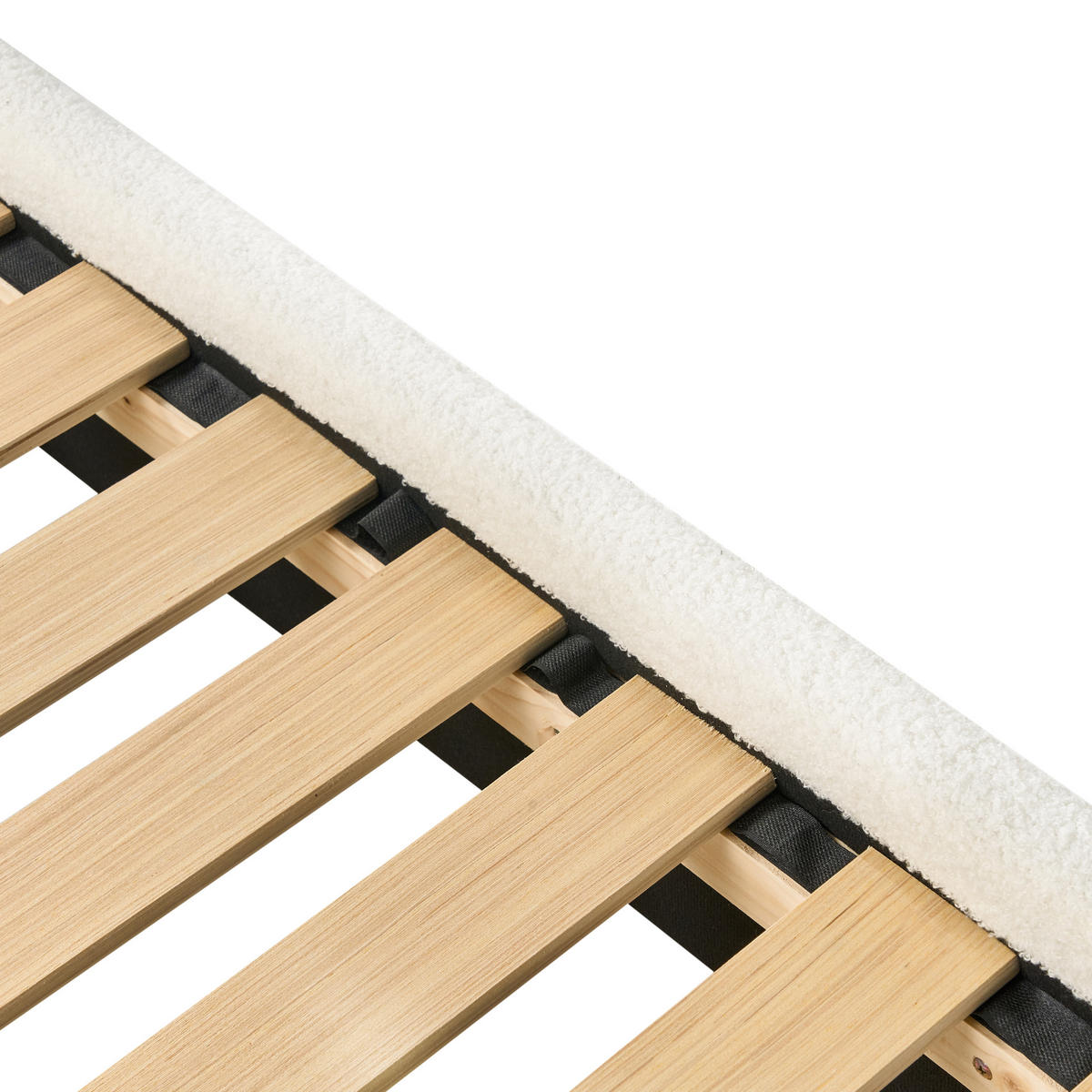 KINDERBETT 90/200 cm Cremeweiß Bellevue - Weiß/Braun, Textil (90/200cm) - Beliani