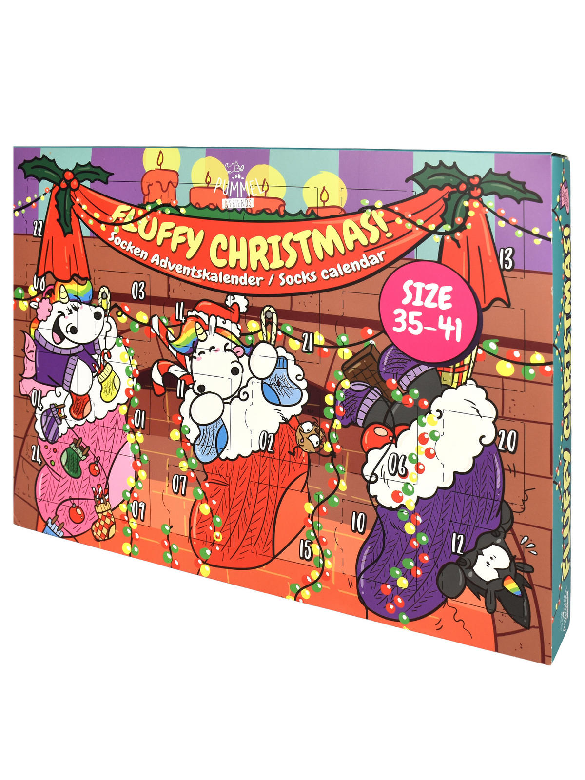 ADVENTSKALENDER Pummel & Friends Pummeleinhorn mit 12 Paar Socken Größe 35-41 - Multicolor, Textil (37/5/26.5cm) - United Labels