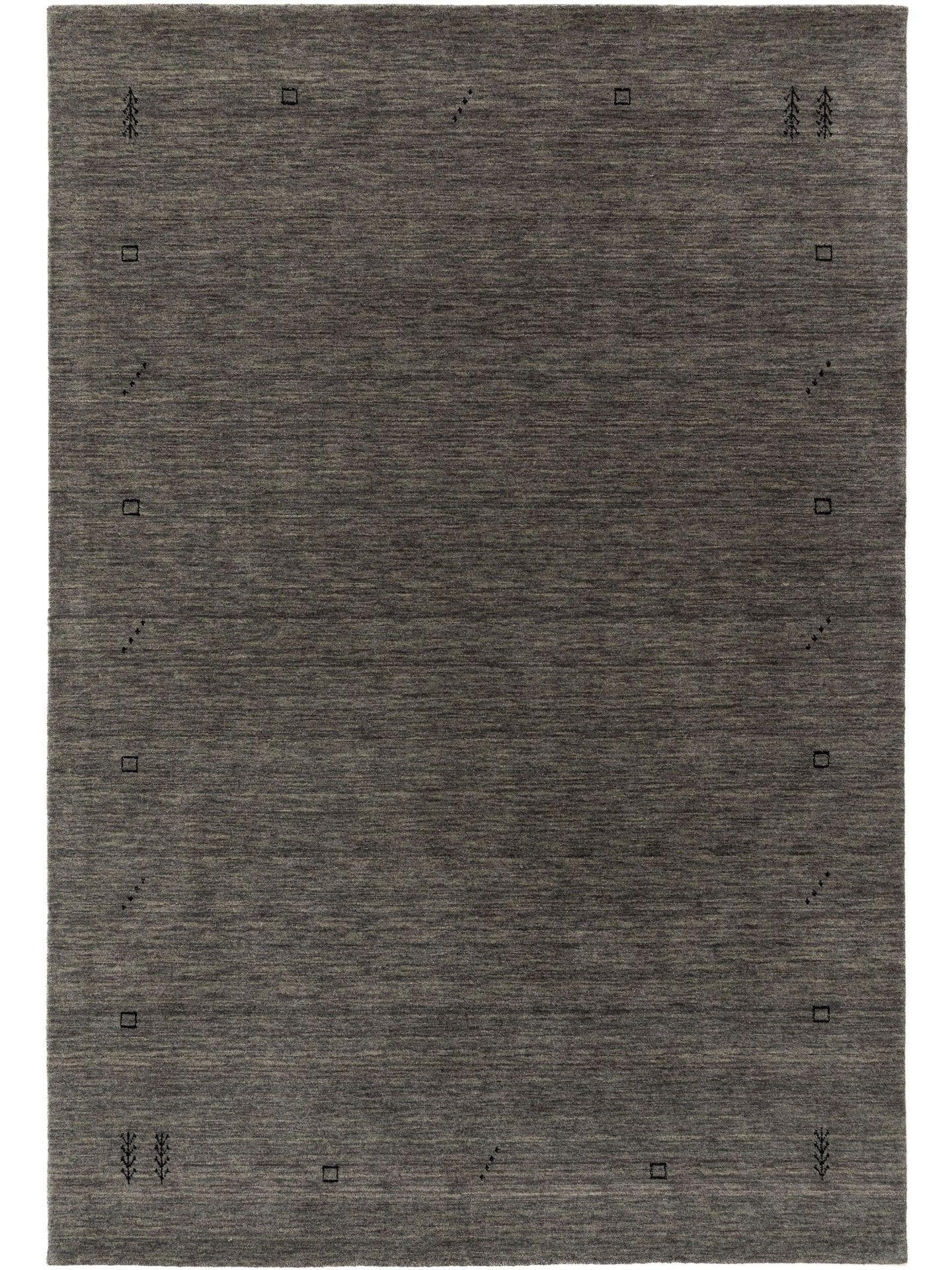 TEPPICH Wollteppich Jamal Grau - Grau, Textil (250/1cm) - KUNSTLOFT