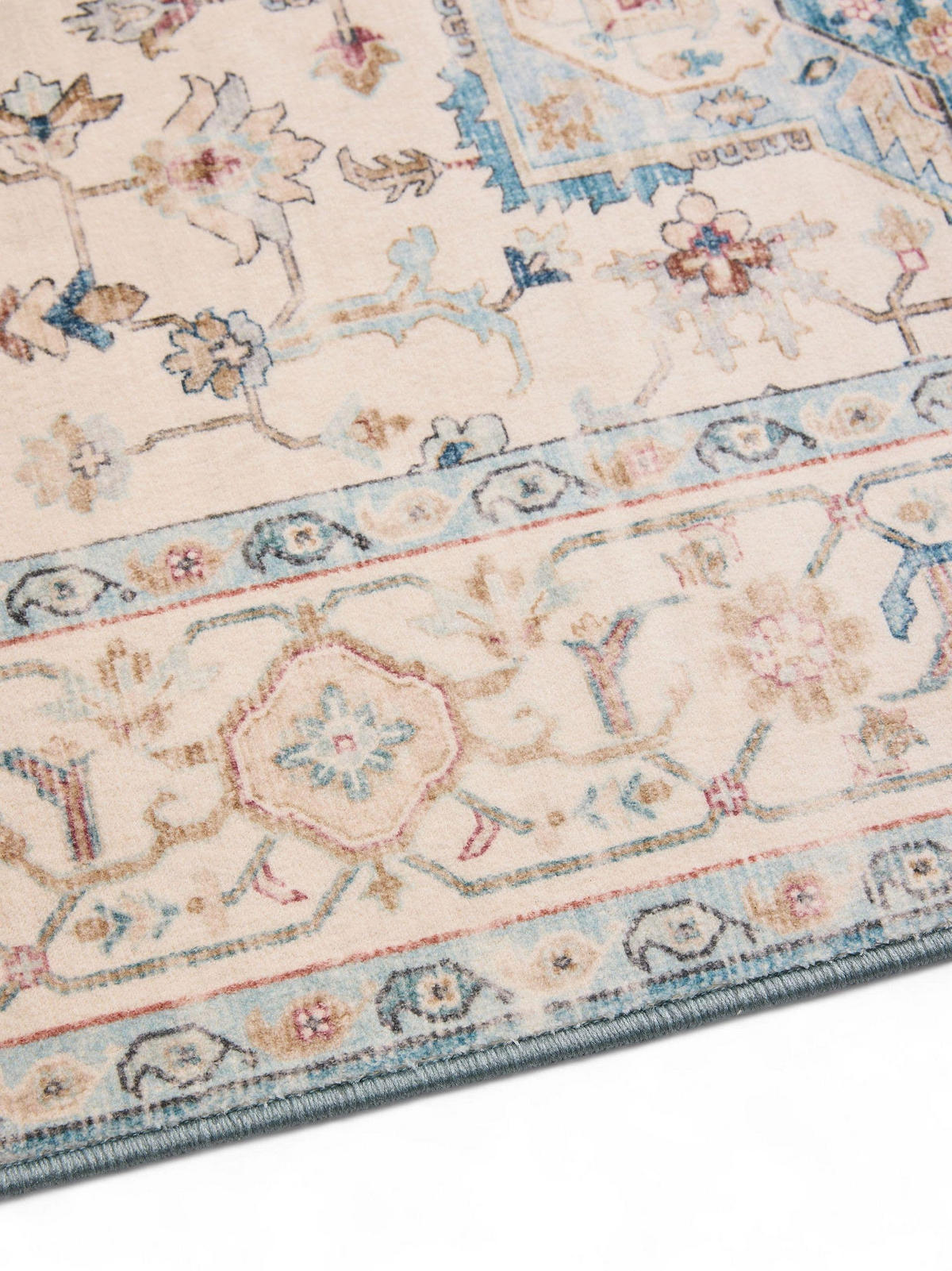 VINTAGE-LÄUFER Miray waschbar 80/240 cm - Blau/Multicolor, Kunststoff (80/240cm) - benuta Nest