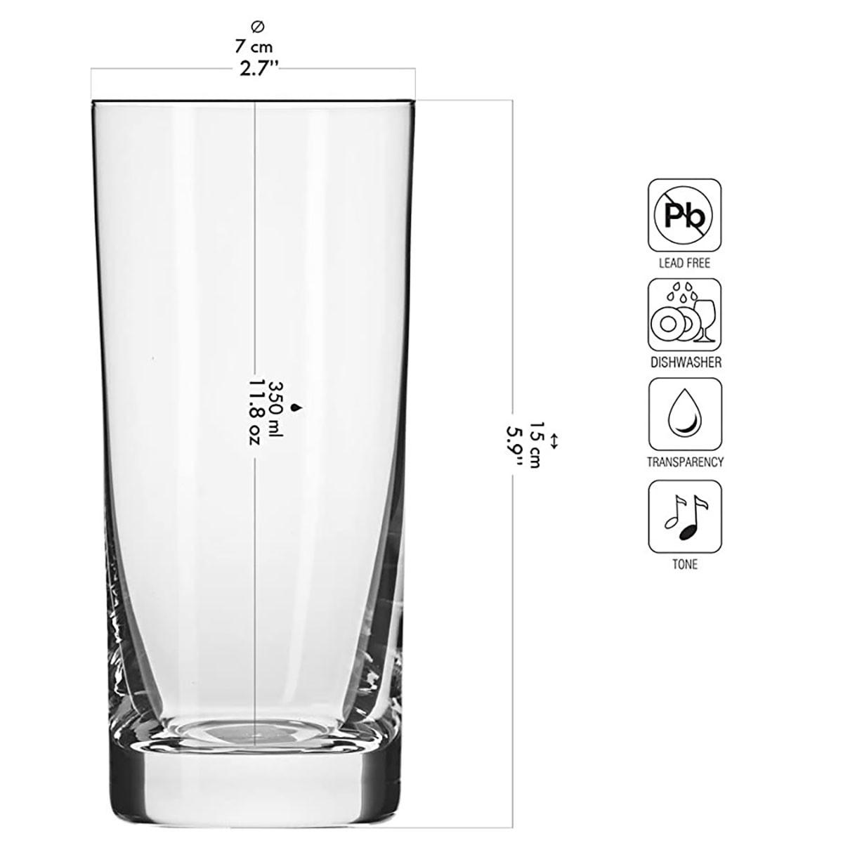 LONGDRINKGLÄSER BLENDED, 6ER-SET, 350 ML - Transparent, Glas (0.35L) - Krosno Glass