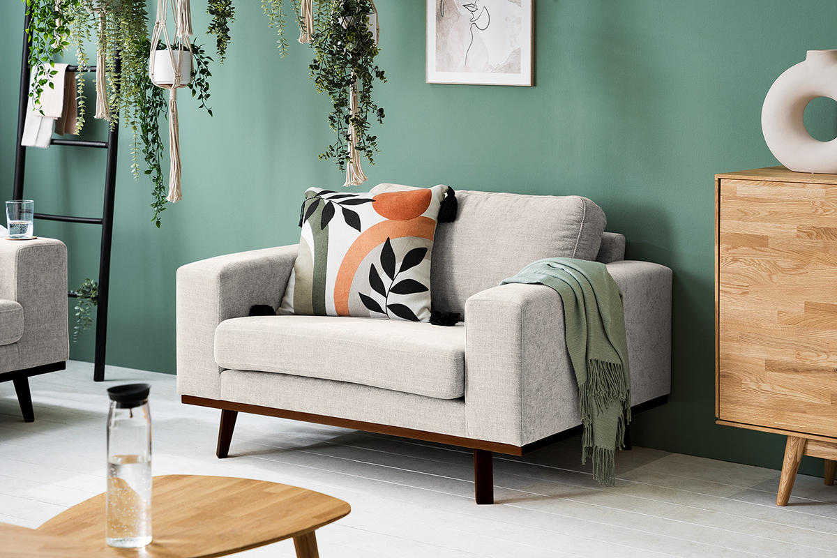 SESSEL - Buchefarben/Grau, Buchenholz/Textil (122/81/88cm) - home24