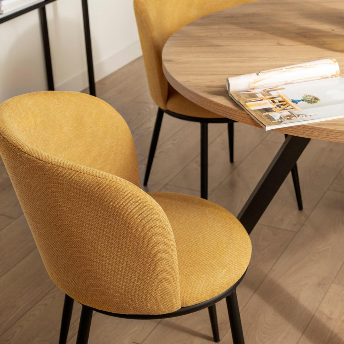 ESSZIMMERSTUHL Nolan Senf / Gelb 51 cm x 80 cm - Dunkelgelb, Textil (51/80/57cm)