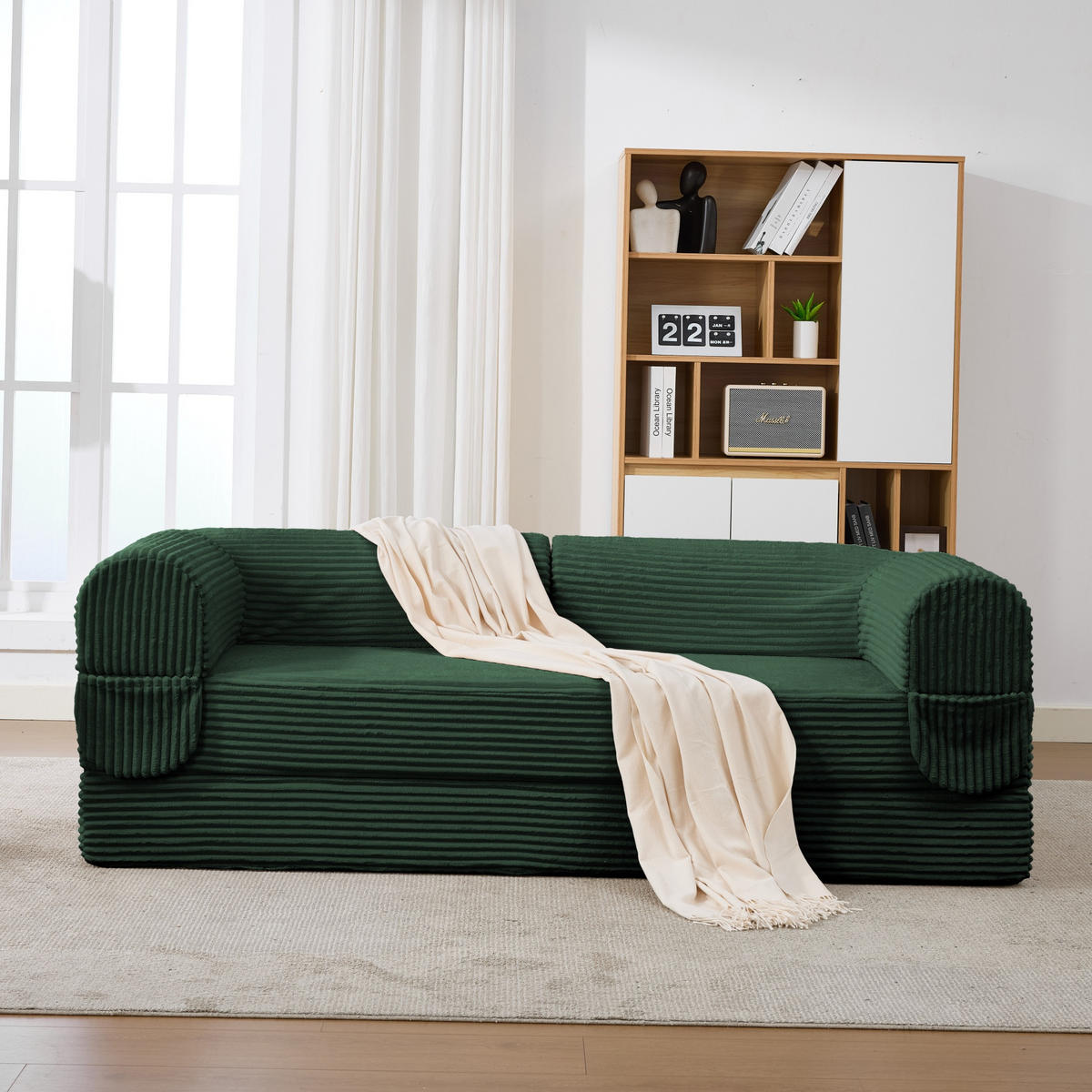SCHLAFSOFA DE-35181 2-in-1 umwandelbar Grün - Grün, Textil (78/65/190cm) - ComfortXL