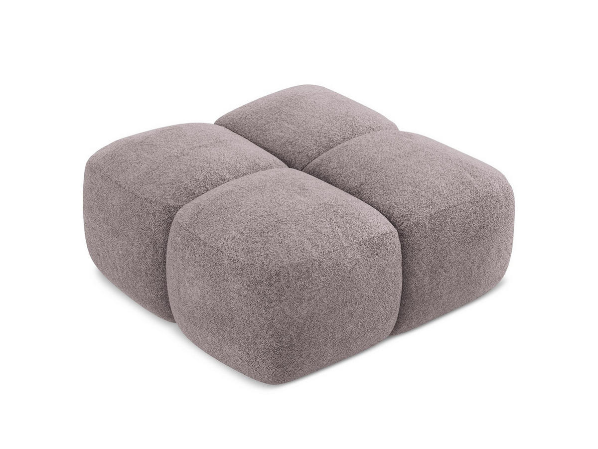 POUF Chenille Stoff Violett - Flieder/Schwarz, Holzwerkstoff/Kunststoff (90/39/90cm) - Makamii