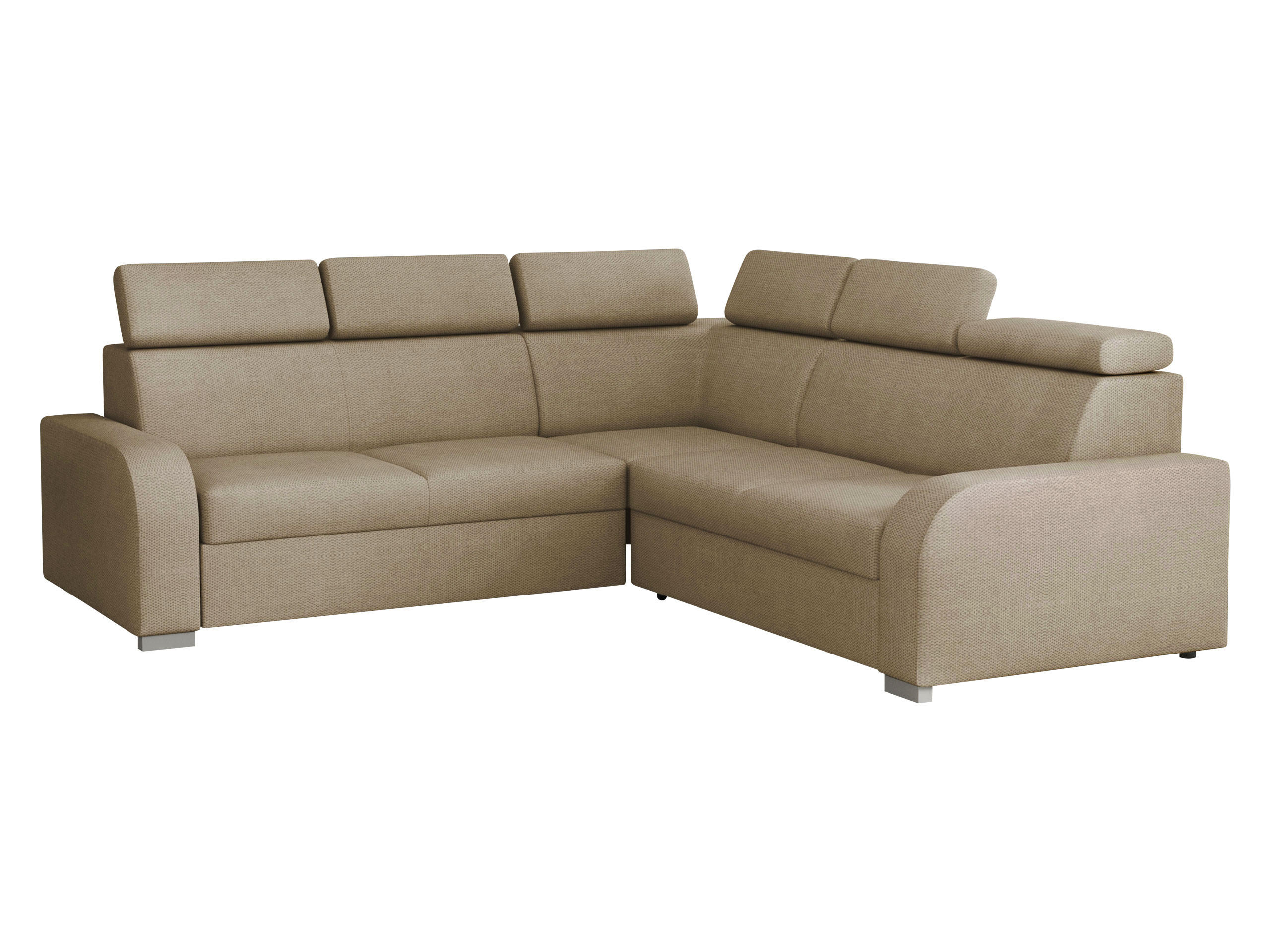 ECKSOFA Oslo 2rR2p - Silberfarben/Naturfarben, Holz/Kunststoff (250/250cm) - MIRJAN24