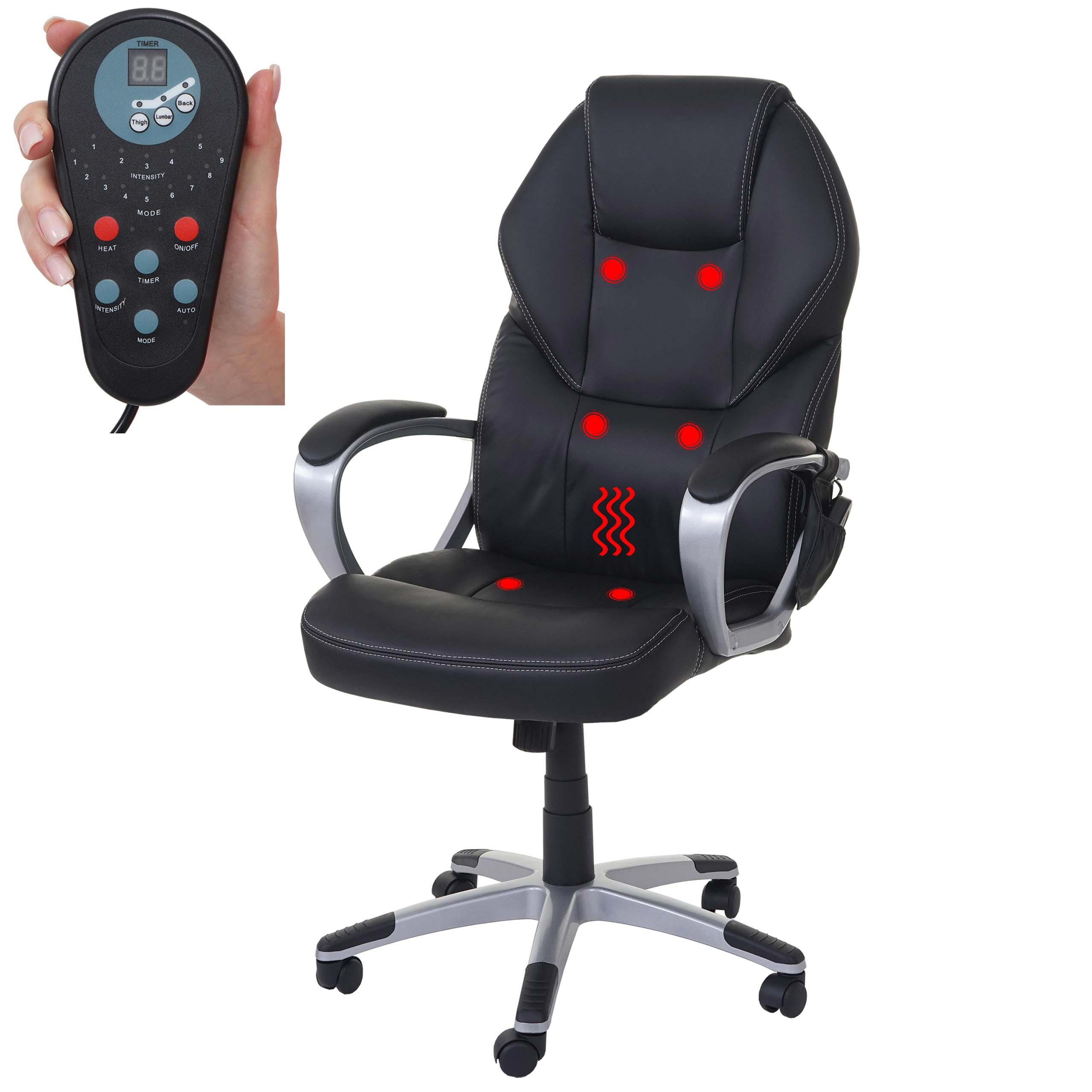 MASSAGE-BÜROSTUHL Schwarz - Schwarz, Textil (66/123/68cm) - Jamb