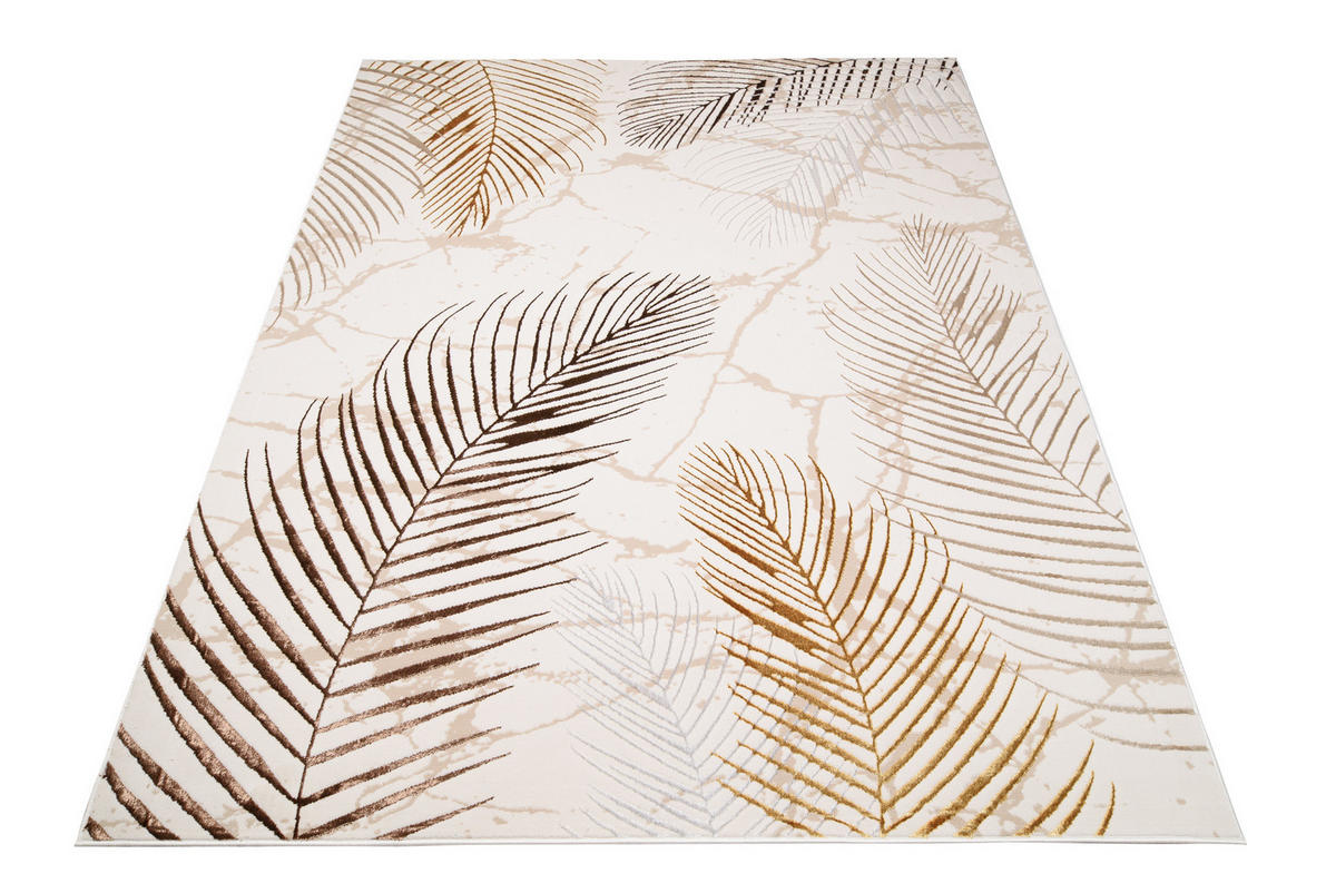 TEPPICH GOLDEN Creme Braun 120/170 cm - Creme/Braun, Kunststoff (120/170cm) - Tapiso