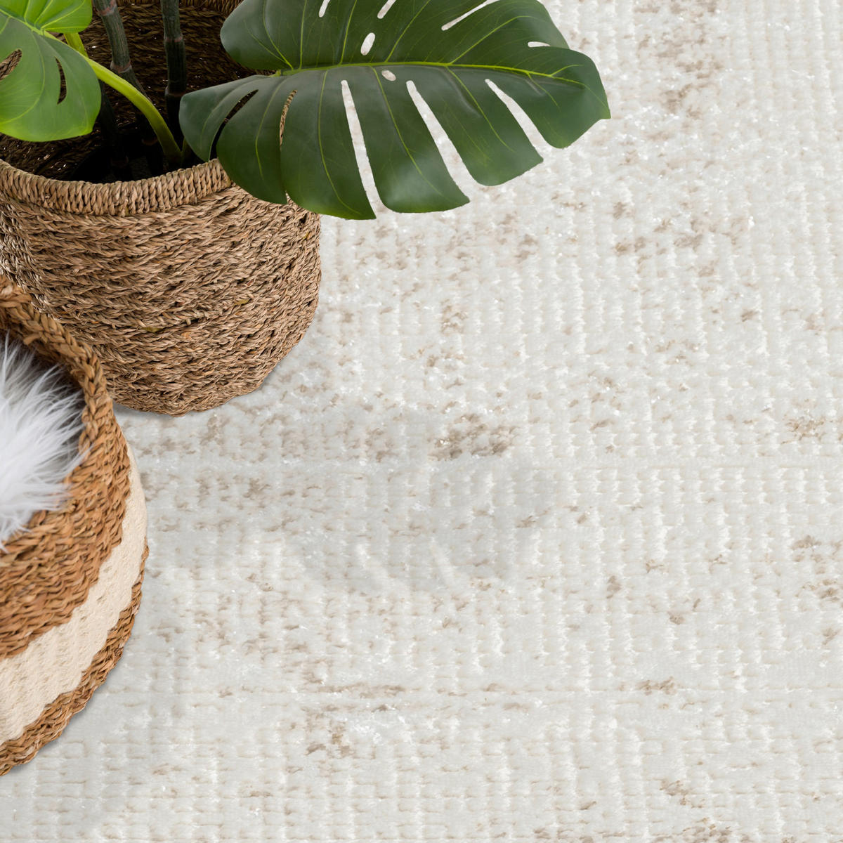 KURZFLOR-TEPPICH Antik 232 Creme 200 cm Rund - Creme, Textil (200/200cm) - carpet city
