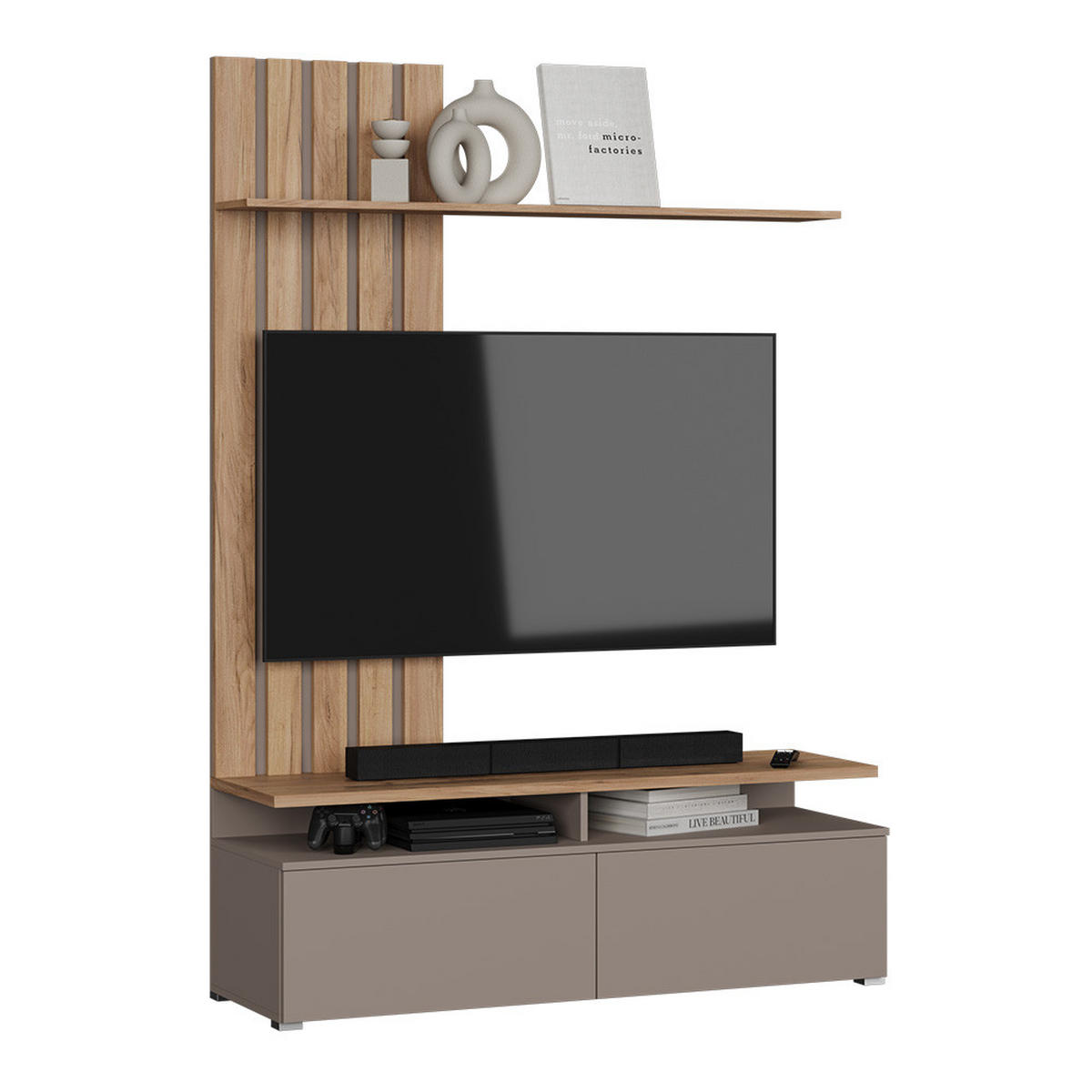 NÁSTĚNNÁ SKŘÍŇKA Harro Dub Goldkraft / béžová - šedobéžová/barva dubu, kompozitní dřevo (139/200/45cm) - Vicco