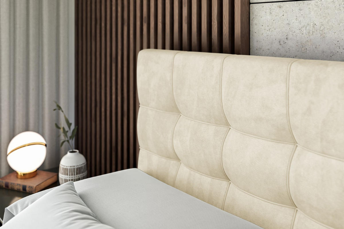 BOXBETT mit H4-Matratze und Lattenrost - BERO - 200x200 Beige - Beige, Holzwerkstoff (200/200cm) - ALTDECOR
