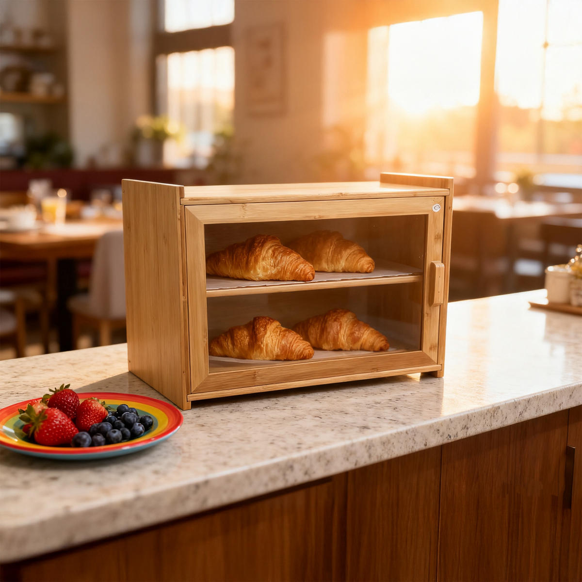 BROTKASTEN - Hellbraun, Holz/Kunststoff (40/31/17.5cm) - Relaxdays