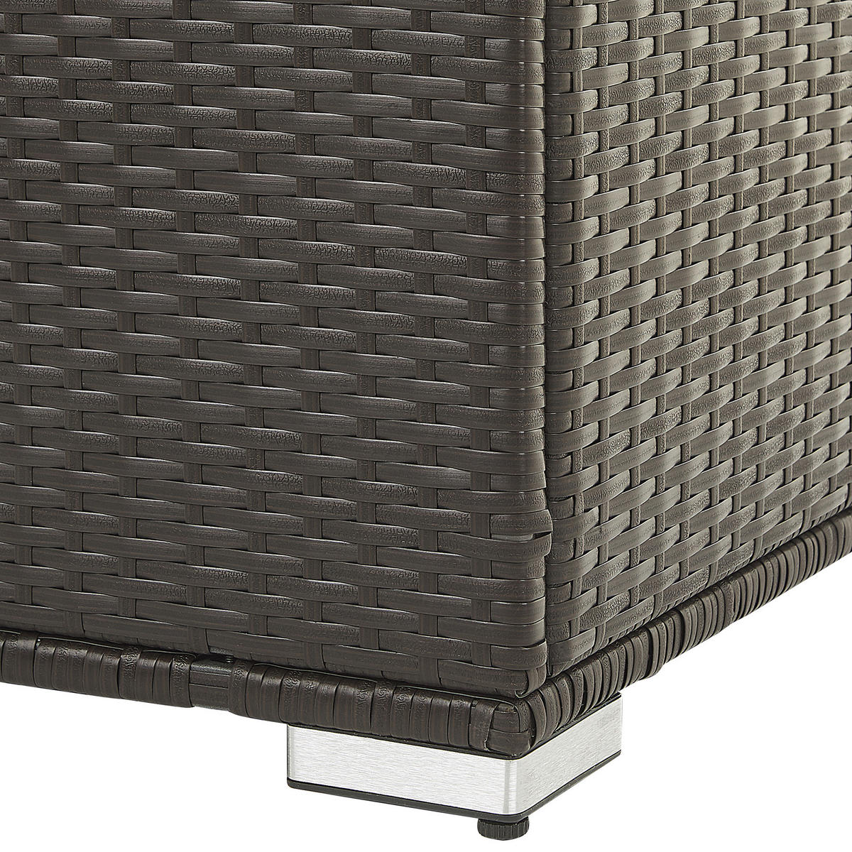 AUFLAGENBOX Rattan braun 155/75 cm Modena - Schwarz/Braun, Kunststoff (155/80/75cm) - Beliani