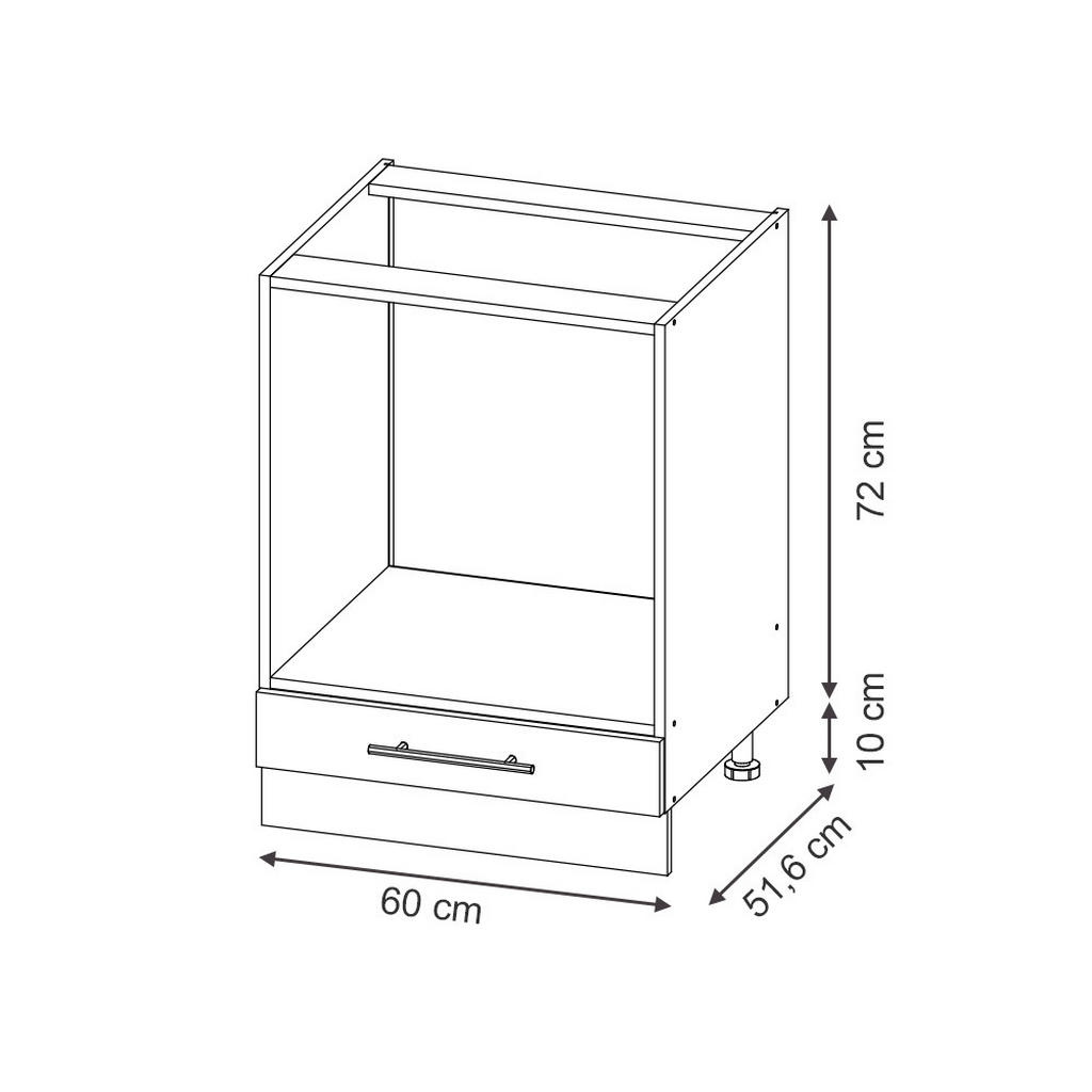 Thumbnail - Vicco Herdumbauschrank, Dunkelblau, Honigeiche, Holzwerkstoff, 2 Fächer, Quadratisch, 60x82x60 cm, Küchen, Küchenmöbel, ...