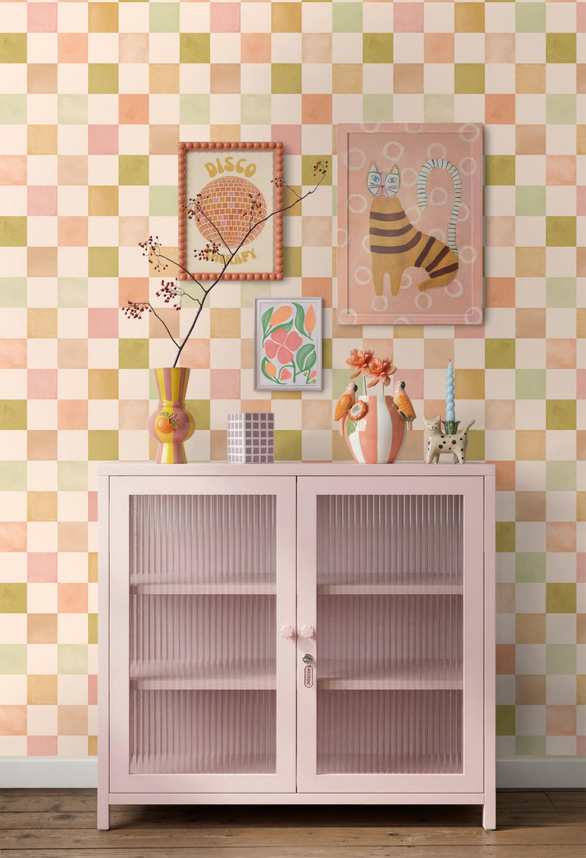 TAPETE Karomuster 50 x 900 cm - Gelb, Papier (50/0.1cm) - ESTAhome