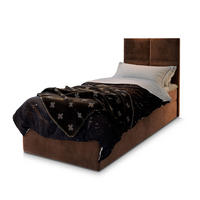 POSTEL BOXSPRING LENA 80x200 cm, s matrací a úložným prostorem, hnědá - hnědá, kompozitní dřevo/textil (80/200cm) - MASSENO