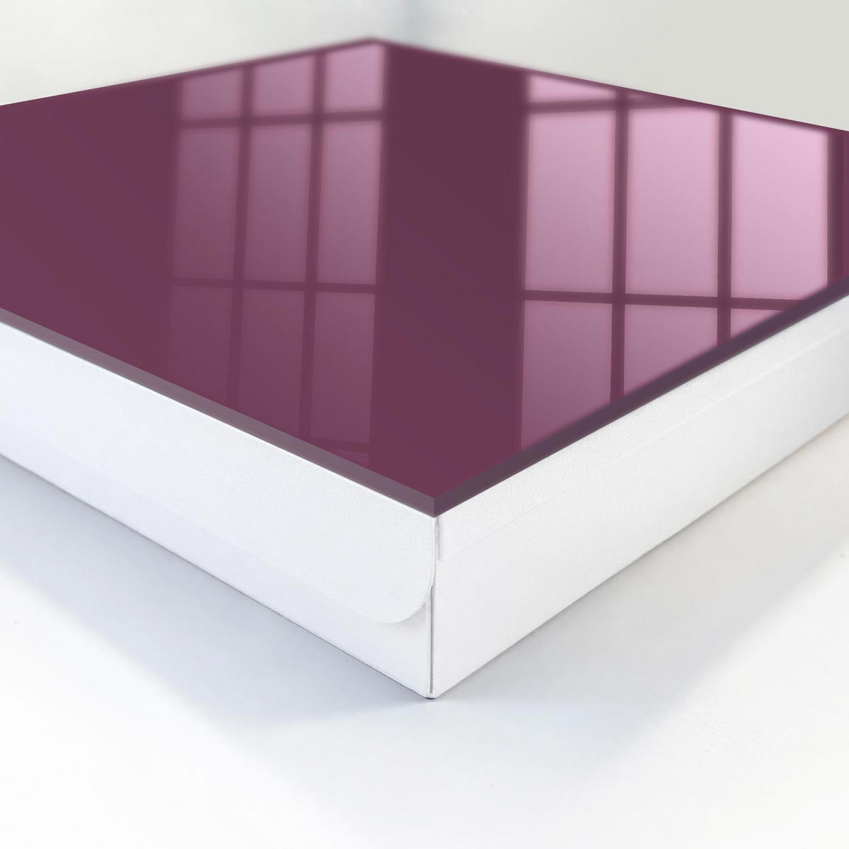 SCHLÜSSELBOX Weiß 30x30 cm – Türöffnung nach rechts - Farbe Burgunderrot - Bordeaux, Metall (30/30/5cm) - TULUP