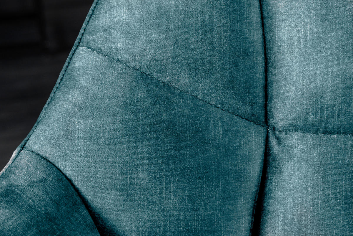 SITZBANK PAPILLON Samt Metall Petrol 165 cm - Blau/Schwarz, Textil/Metall (165/85/65cm) - riess-ambiente