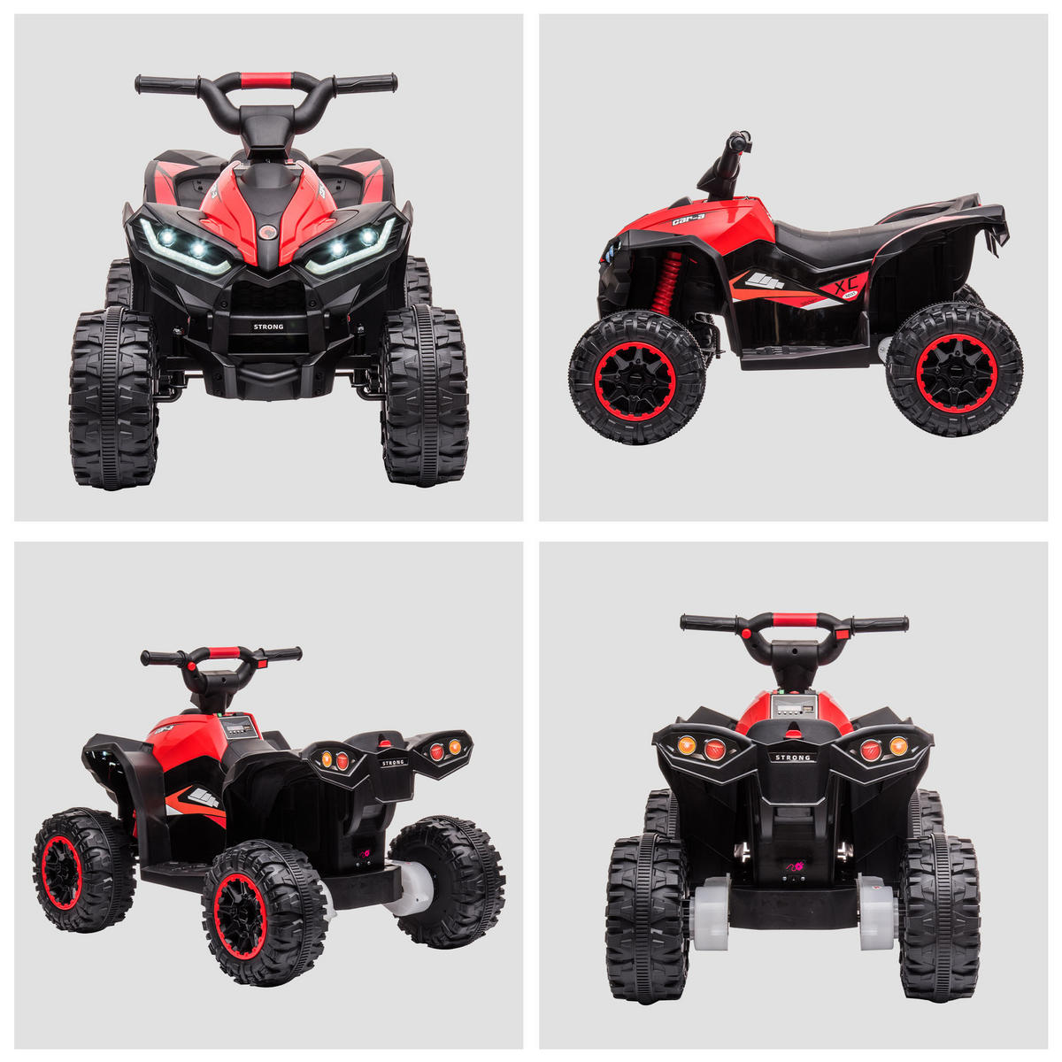 ELEKTRO-QUAD - Rot/Schwarz, Kunststoff/Metall (83/53/55.5cm) - HOMCOM