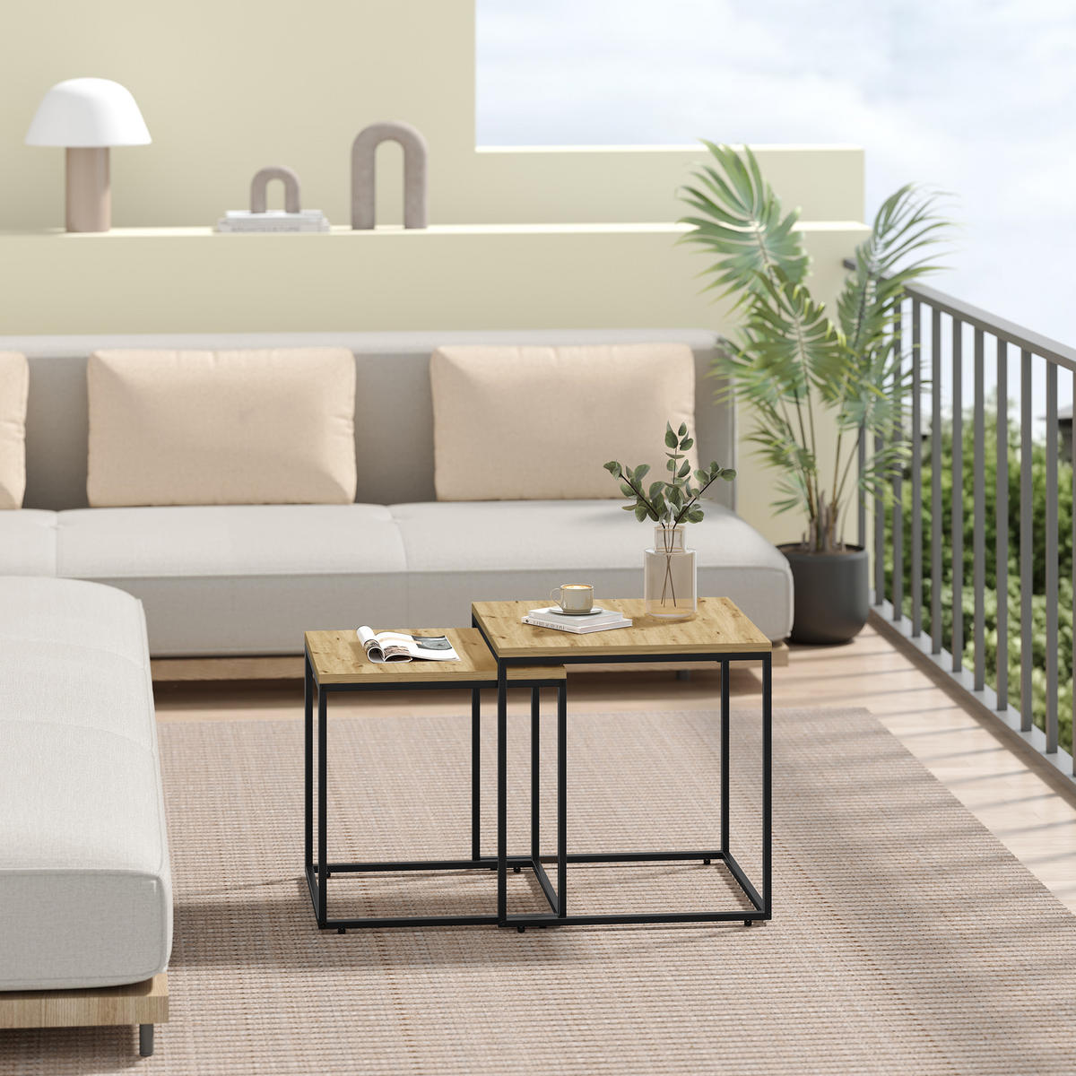 COUCHTISCH 2er Set quadratisch - Eiche Artisan, Holzwerkstoff (50/50/50.5cm) - Mat-Haus