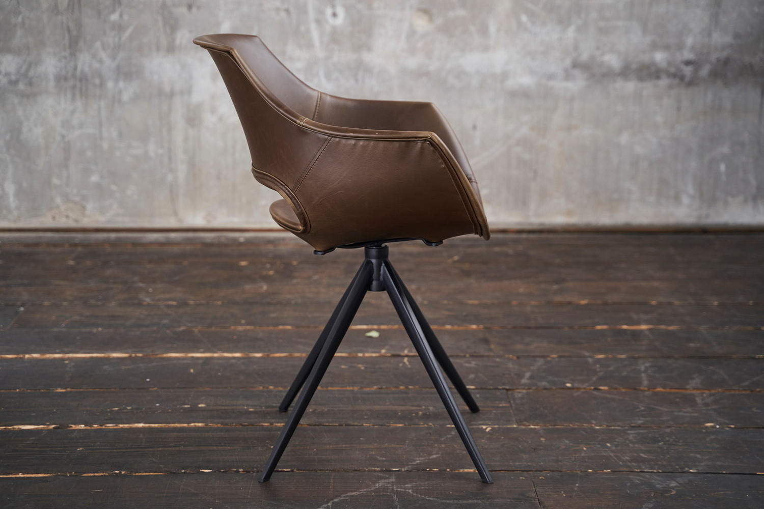 DREHSTUHL ZAJA Dunkelbraun Kunstleder - Dunkelbraun, Leder (57/85/59cm) - KAWOLA