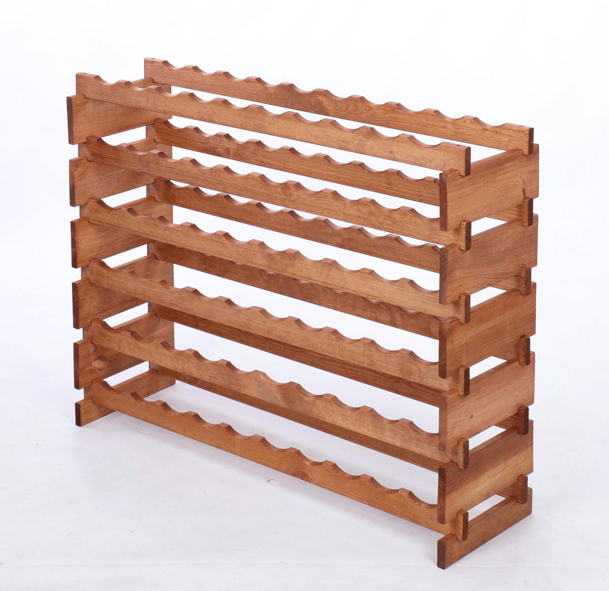 WEINREGAL VINOTECA FLEX PRO HxBxT 79x103x28cm 60 Flaschen auf 6 Ebenen Braun geölt - Braun, Holz (103/79/28cm) - PROREGAL
