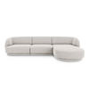 ECKSOFA rechts Miley aus Chenille-Stoff hellgrau 4 Sitzplätze - Hellgrau, Textil (156/255cm) - Micadoni