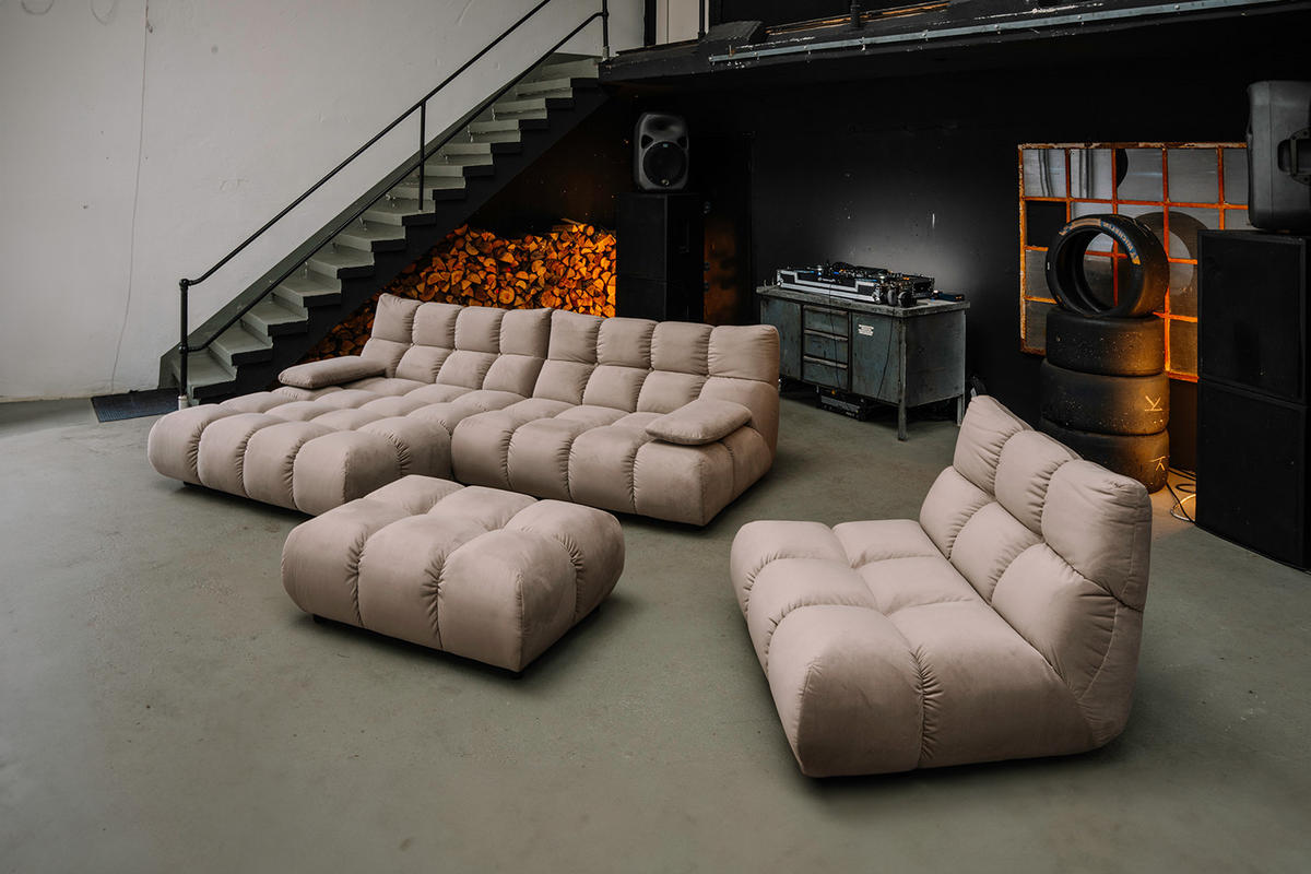 SITZGRUPPE VIVIEN 3ER SET Braun Velvet - Dunkelbraun/Braun, Kunststoff/Textil (510/85/359cm) - KAWOLA