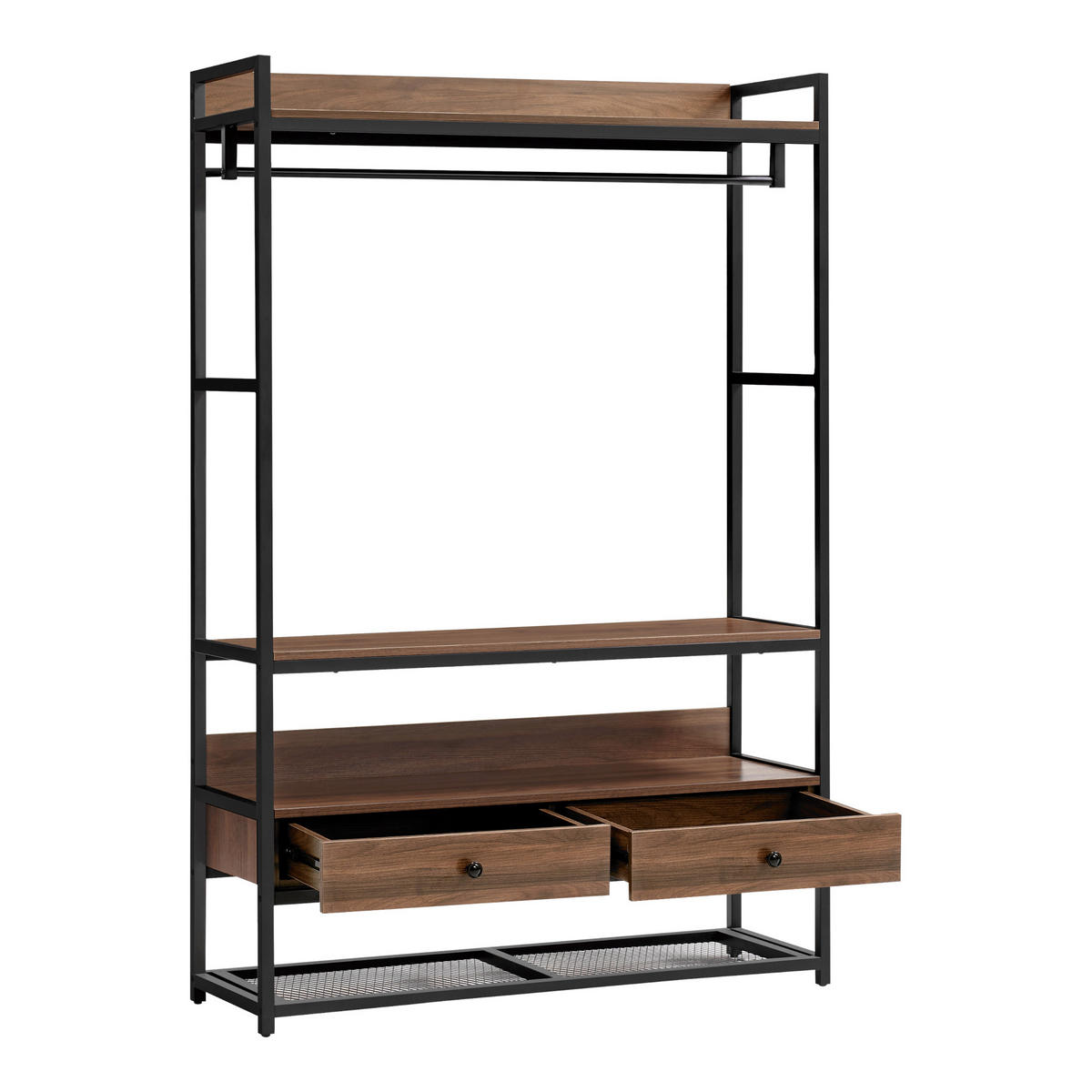 GARDEROBENSTÄNDER Isen - Walnussfarben, Metall (120/180/40cm) - [en.casa]