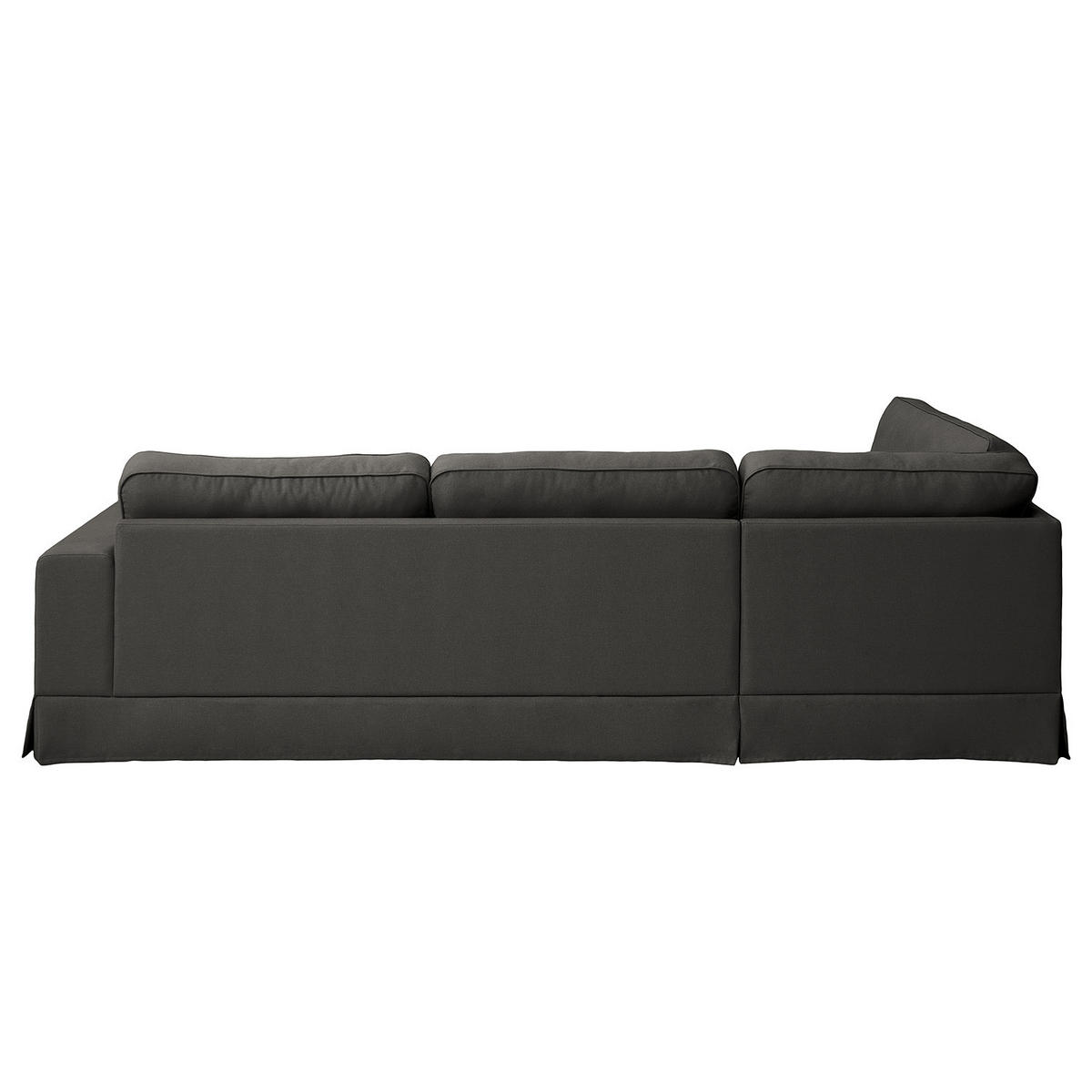 ECKSOFA mit Husse - Ottomane, Webstoff - Anthrazit/Schwarz, Kunststoff/Textil (297/210cm) - home24