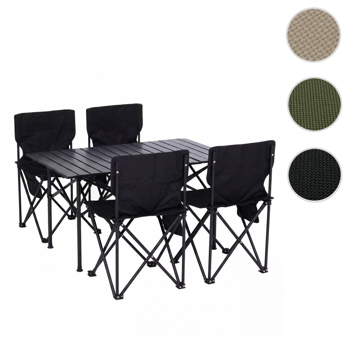 CAMPINGSET Schwarz - Schwarz, Metall (95/65/55cm) - MCW