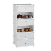 SCHUHSCHRANK - Weiß, Kunststoff/Metall (49/107/37cm) - Relaxdays