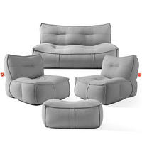 GARTENLOUNGE-SET LOVIA, Möbel-Set, Schwarz/Weiß - Schwarz, Textil - KONSIMO®