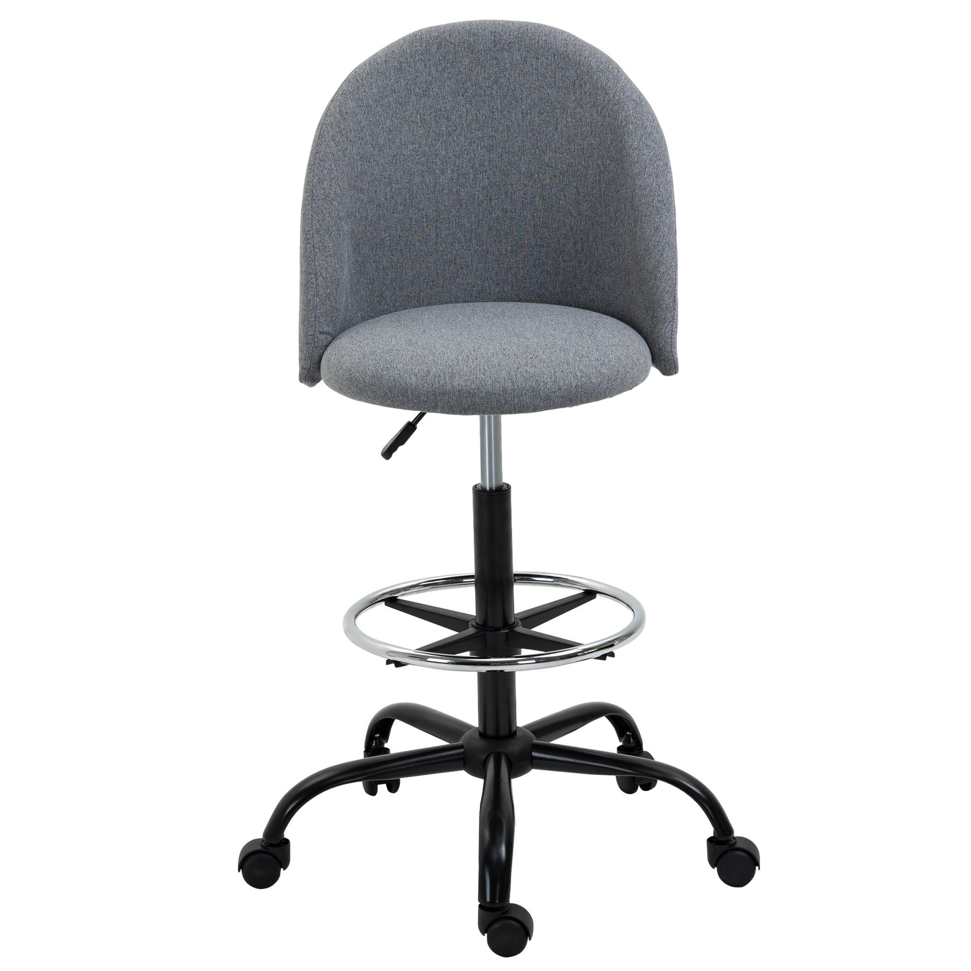 BÜROHOCKER DE-11652 höhenverstellbar 360° drehbar Grau - Grau, Textil (60/125/48cm) - ComfortXL