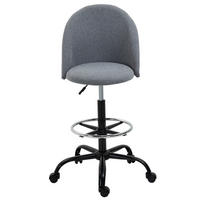 BÜROHOCKER DE-11652 höhenverstellbar 360° drehbar Grau - Grau, Textil (60/125/48cm) - ComfortXL