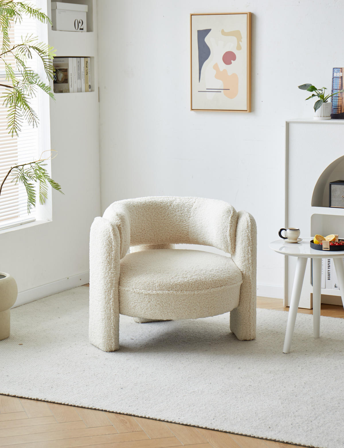 SESSEL Wolle Weiß - Weiß, Textil (85/71/79cm) - Nordlys