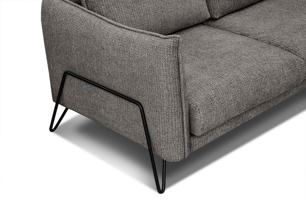 ECKSOFA HOSTEN 4-Sitzer, braun - Schwarz/Braun, Holzwerkstoff/Textil (158/269cm) - Courtois Laville