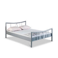 METALLBETT Luisa / 90 x 200 cm / silberfarben - Silberfarben, Metall (90/200cm) - BED BOX
