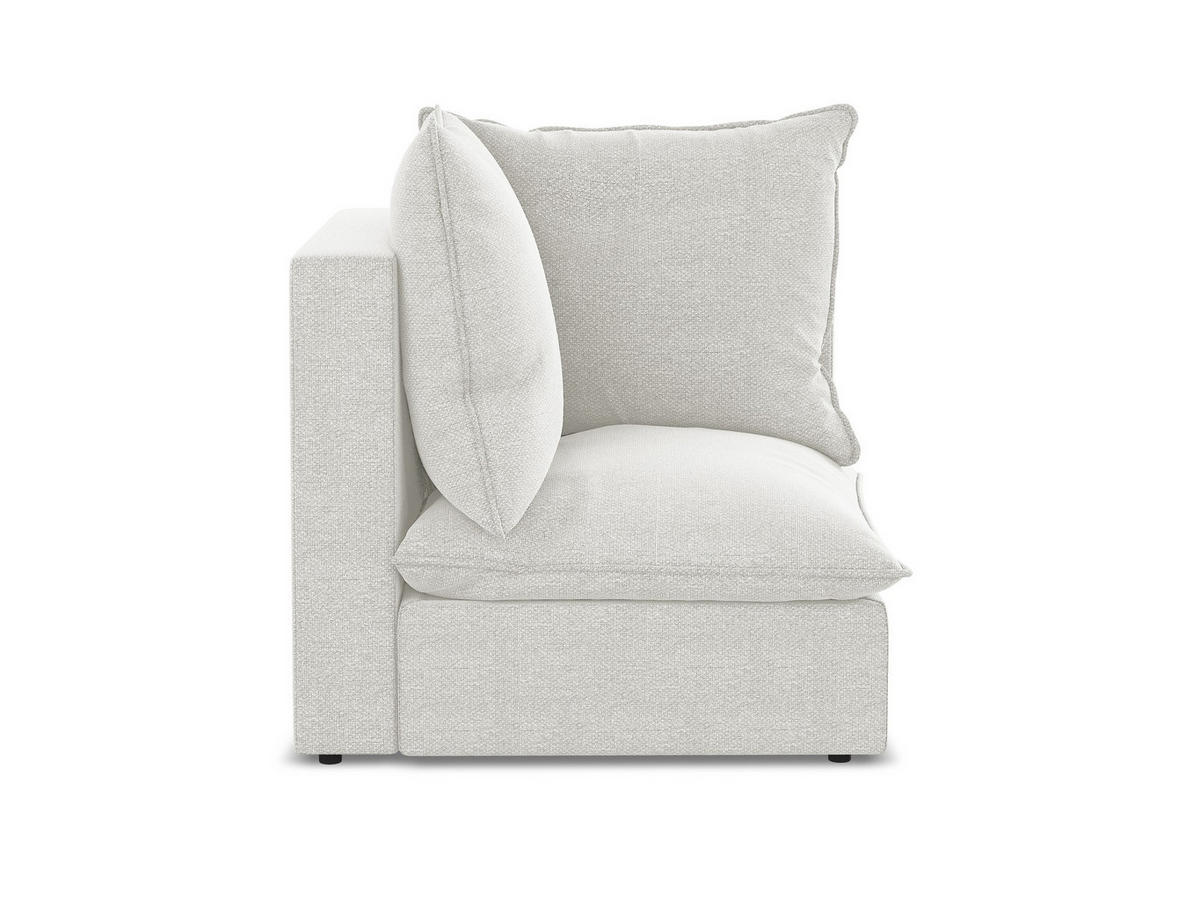 SOFAELEMENT Bouclé Stoff Weiß - Schwarz/Weiß, Holzwerkstoff/Kunststoff (90/77/90cm) - Makamii