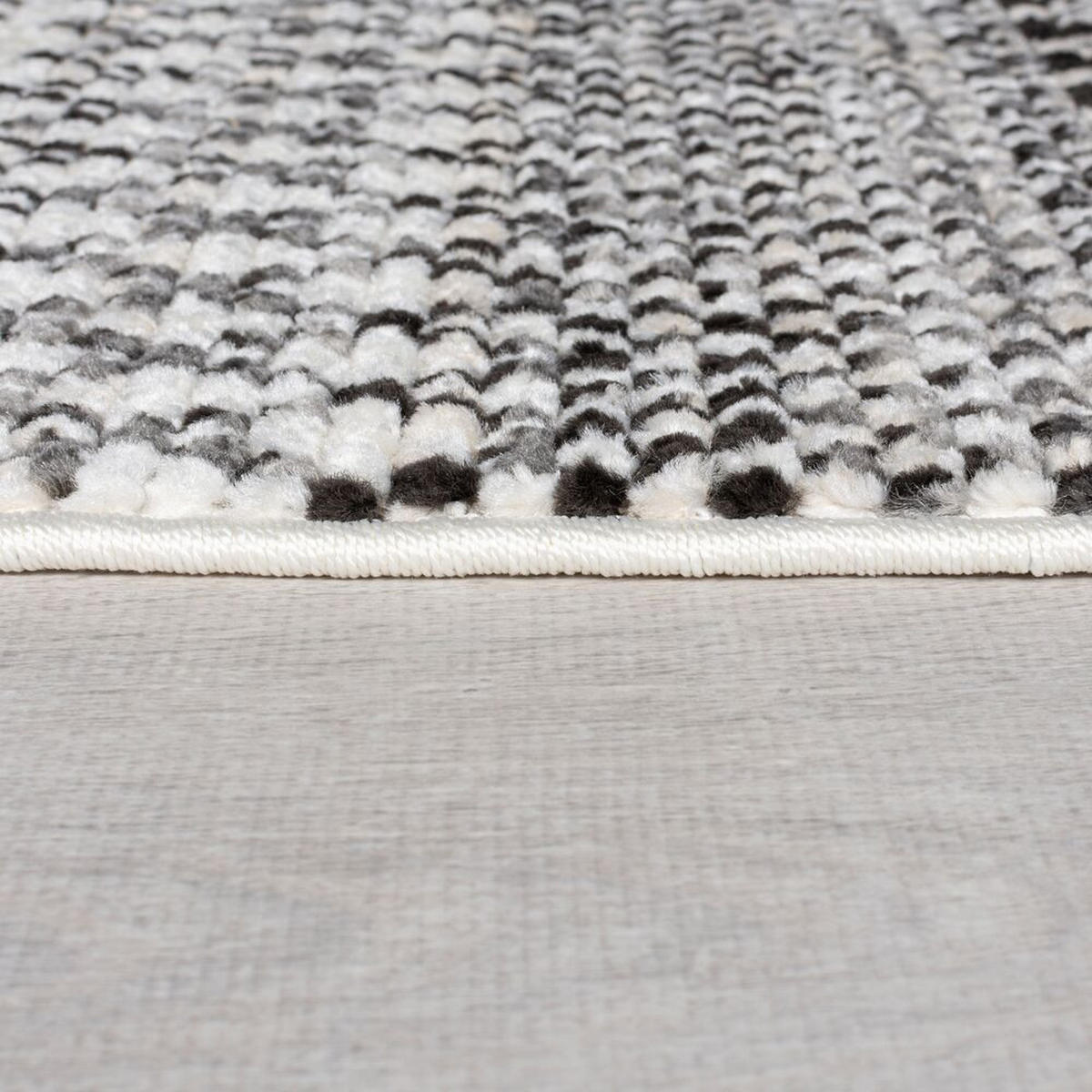 TEPPICH Streifen-Design, strapazierfähig PERRAN, Schwarz-Weiß 80x140 cm - Schwarz, Textil (80/140cm) - KADIMA DESIGN