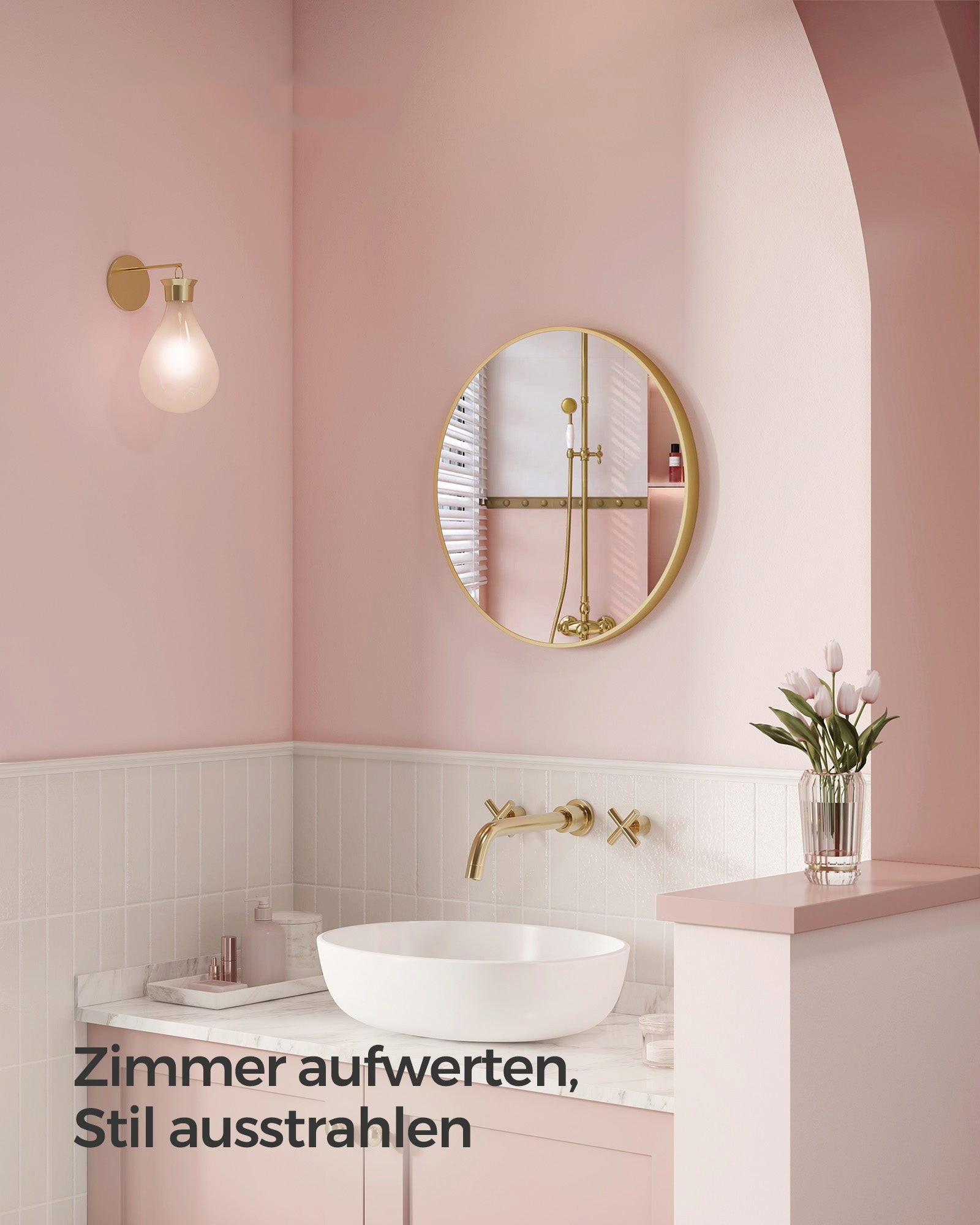 WANDSPIEGEL LAGOS - Goldfarben, Glas (61/3.6/61cm) - Hansiro
